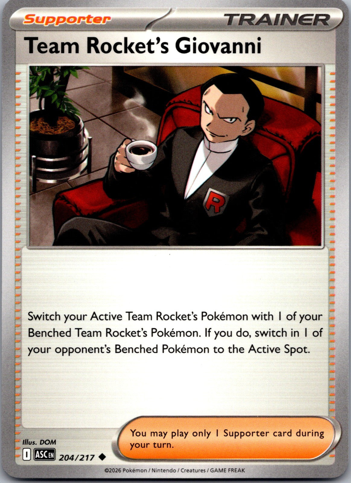 Team Rocket's Giovanni Uncommon ME: Ascended Heroes 204/217 LP
