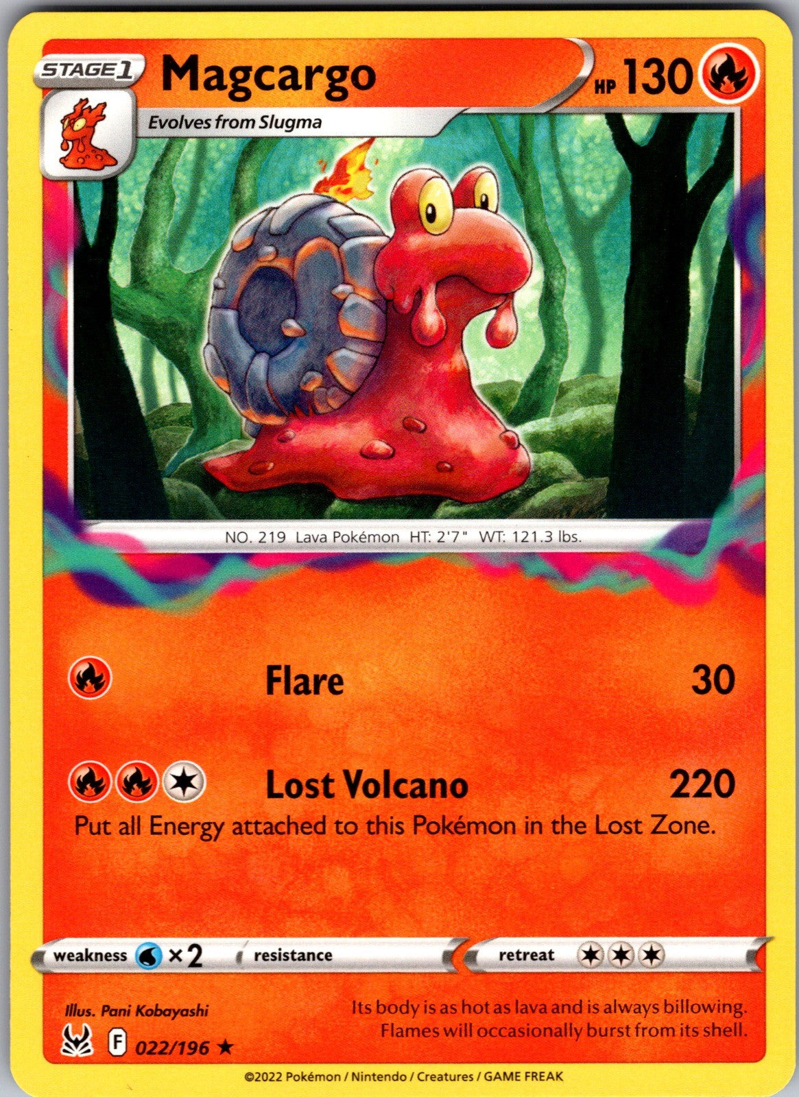 Magcargo Rare SWSH11: Lost Origin 022/196 LP