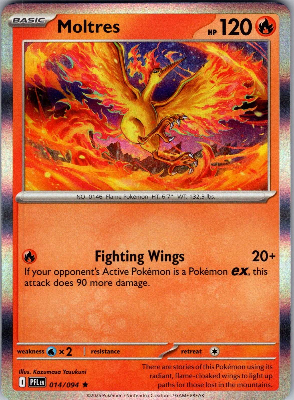 Moltres Holo Rare ME02: Phantasmal Flames 014/094 LP