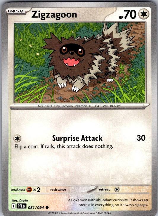 Zigzagoon Common ME02: Phantasmal Flames 081/094 LP