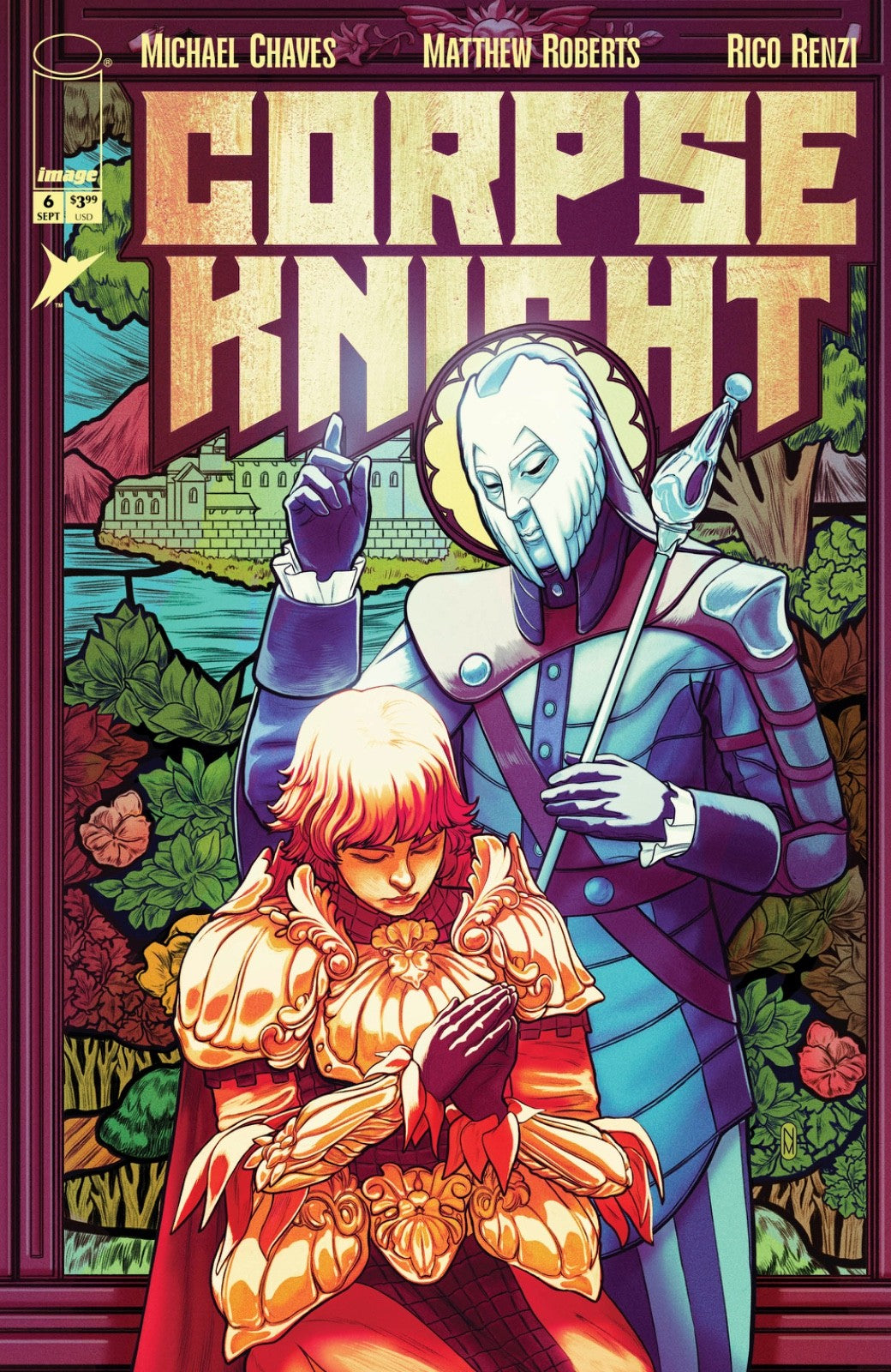 CORPSE KNIGHT #6 (OF 6) CVR D INC 1:25 NIMIT MALAVIA STAINED GLASS VARIANT (9/23