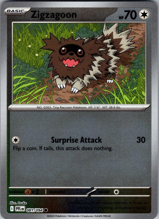 Zigzagoon Common ME02: Phantasmal Flames 081/094 LP