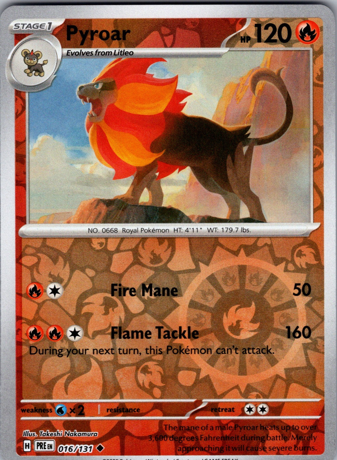 Pyroar (Poke Ball Pattern) Holo Uncommon SV: Prismatic Evolutions 016/131 LP
