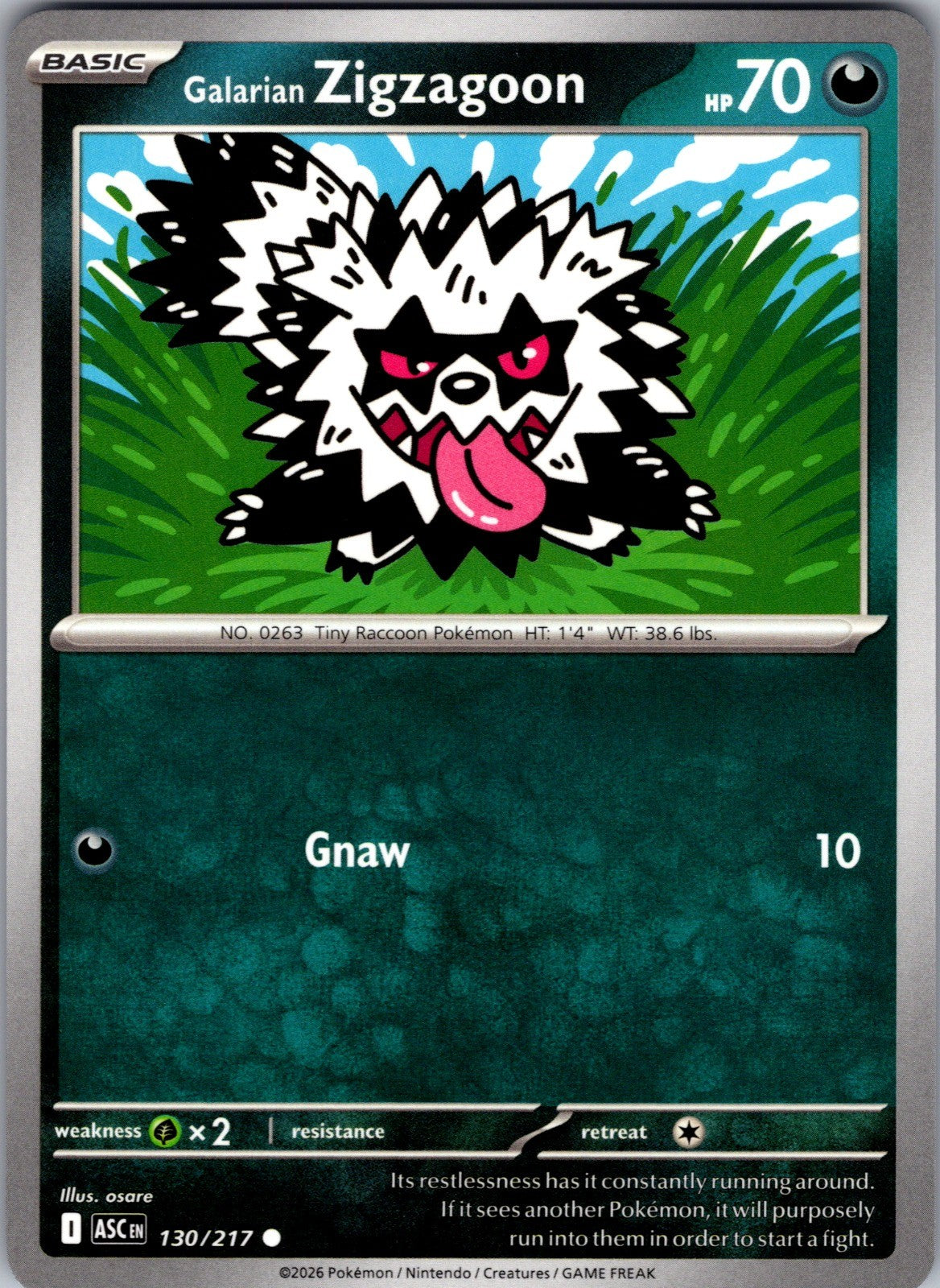 Galarian Zigzagoon Common ME: Ascended Heroes 130/217 LP