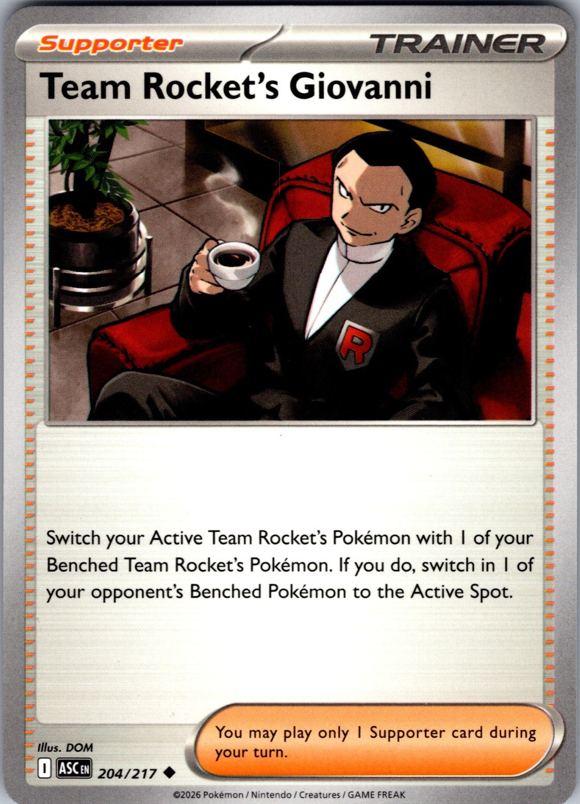 Team Rocket's Giovanni Uncommon ME: Ascended Heroes 204/217 LP