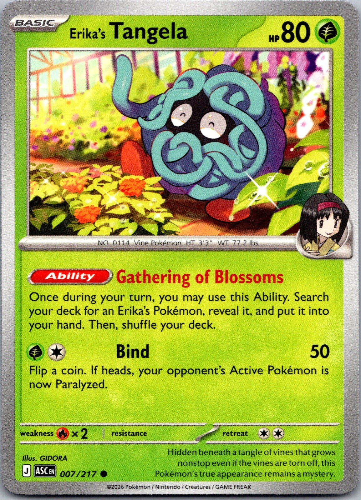 Erika's Tangela Common ME: Ascended Heroes 007/217 LP