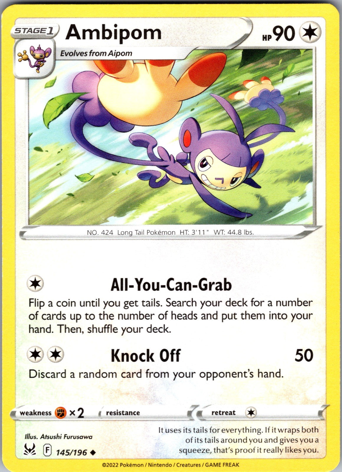 Ambipom Uncommon SWSH11: Lost Origin 145/196 LP
