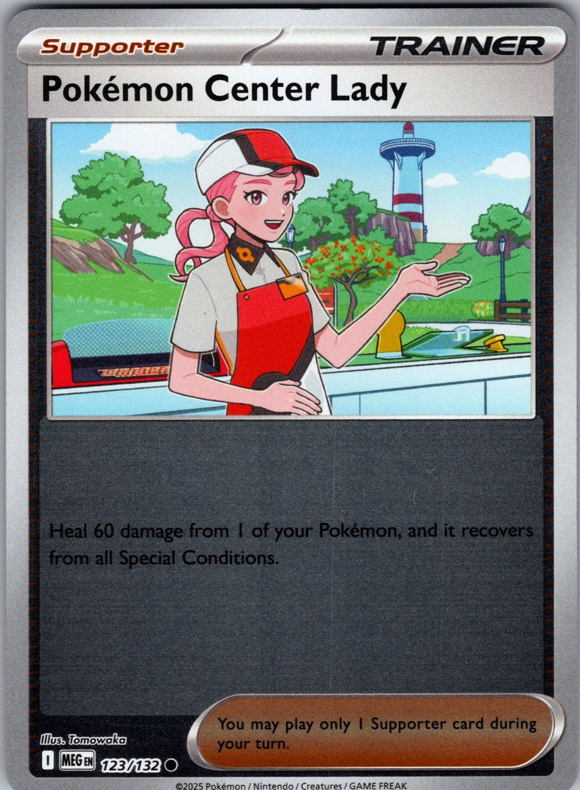 Pokemon Center Lady Common ME01: Mega Evolution 123/132 LP