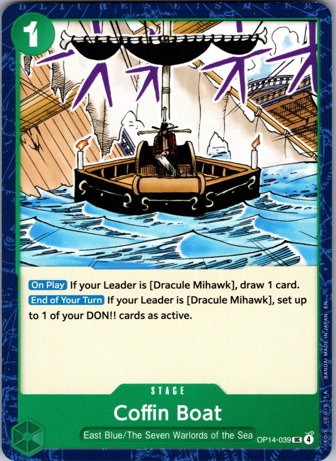 Coffin Boat UC The Azure Sea's Seven Release Event Cards OP14-039 LP