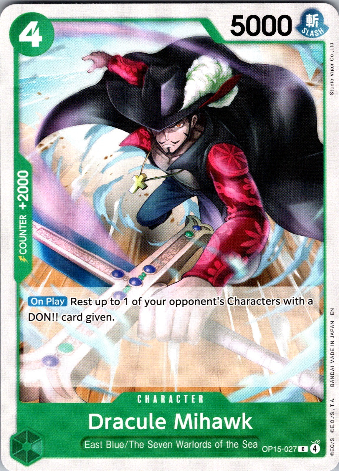 Dracule Mihawk C Adventure on Kami's Island OP15-027 LP