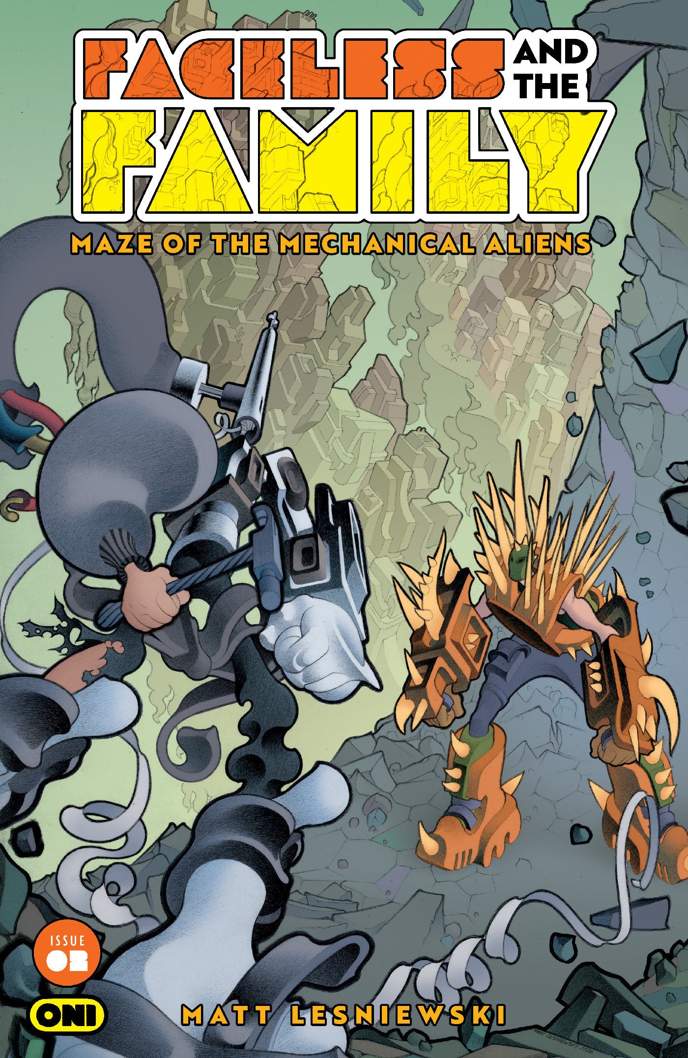 FACELESS AND THE FAMILY MAZE OF THE MECHANICAL ALIENS #2 CVR A MATT LESNIEWSKI FOC July 13, 2026
