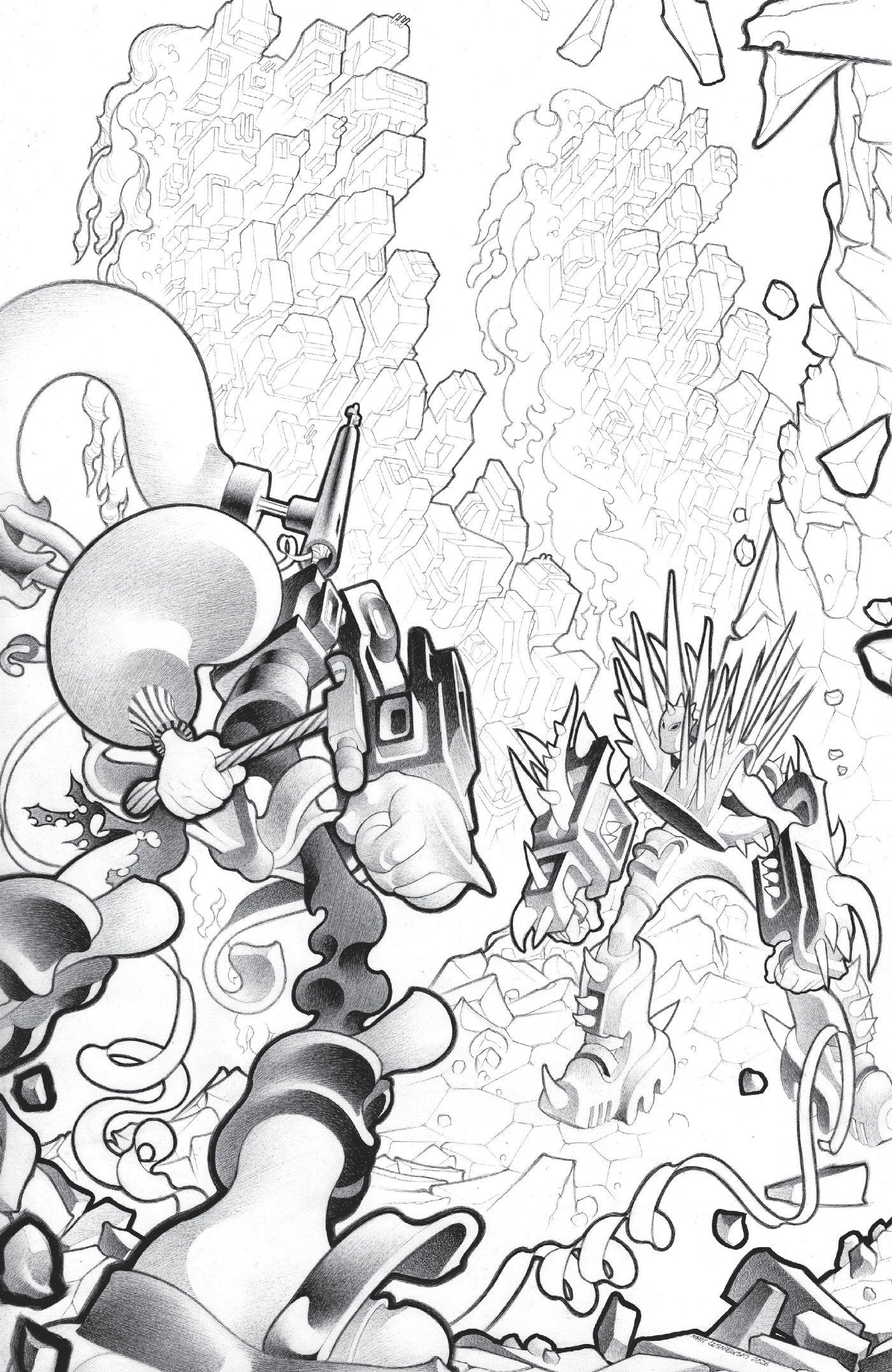 FACELESS AND THE FAMILY MAZE OF THE MECHANICAL ALIENS #2 CVR C INC 1:10 MATT LESNIEWSKI B&W VAR FOC July 13, 2026