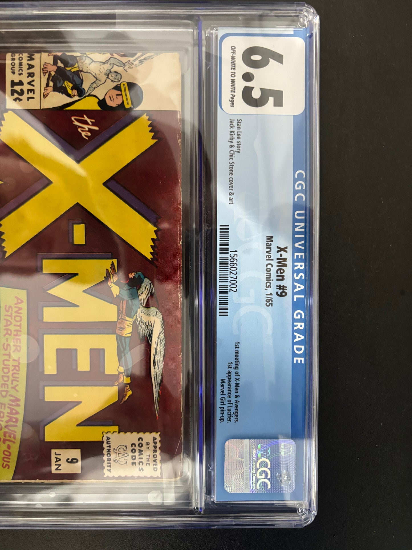 X-MEN #9 1st meets AVENGERS 1965 MARVEL GIRL Pinup 1st LUCIFER Lee KIRBY CGC 6.5