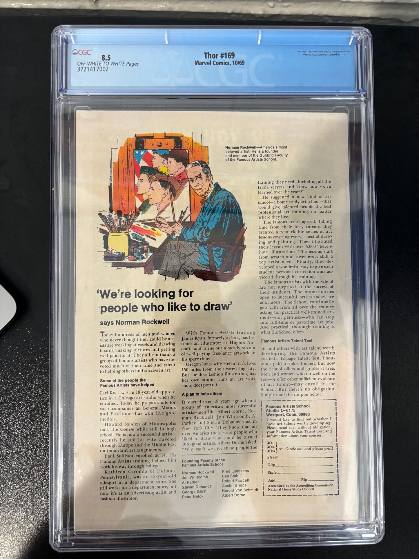 THOR #169 GRADED 8.5