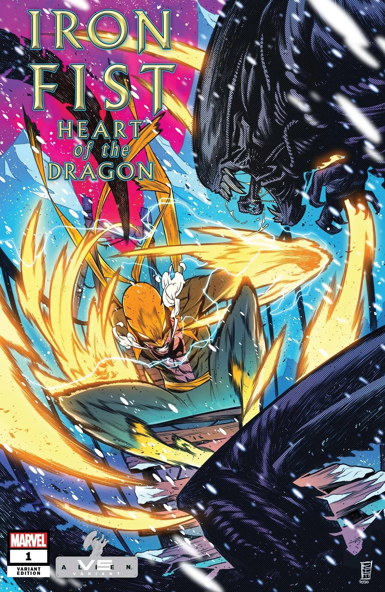 Iron Fist Heart of Dragon #1 (of 6) Jacinto Marvel vs Alien Variant