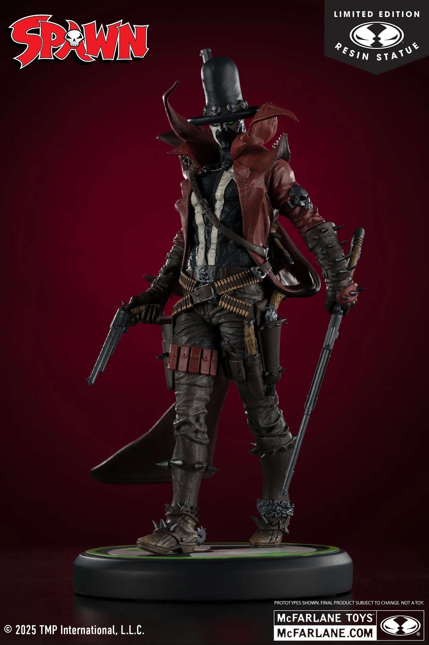 SPAWN: BLACK WHITE & RED ALL OVER - GUNSLINGER SPAWN 1:10 SCALE LIMITED EDITION RESIN STATUE