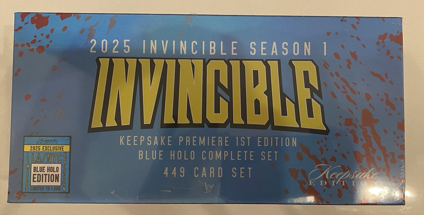 2025 Keepsake Invincible Season 1 Premiere 1st Edition Comic Con Exclusive Blue Holo Complete Set Box
